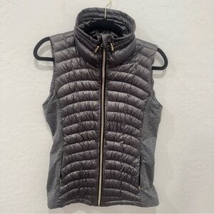 Calvin Klein Vest Womens Small Gray Down Puffer Jacket Ladies Soft Zip Up